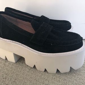 Jeffrey Campbell Black Platform Chunky Loafers S.6